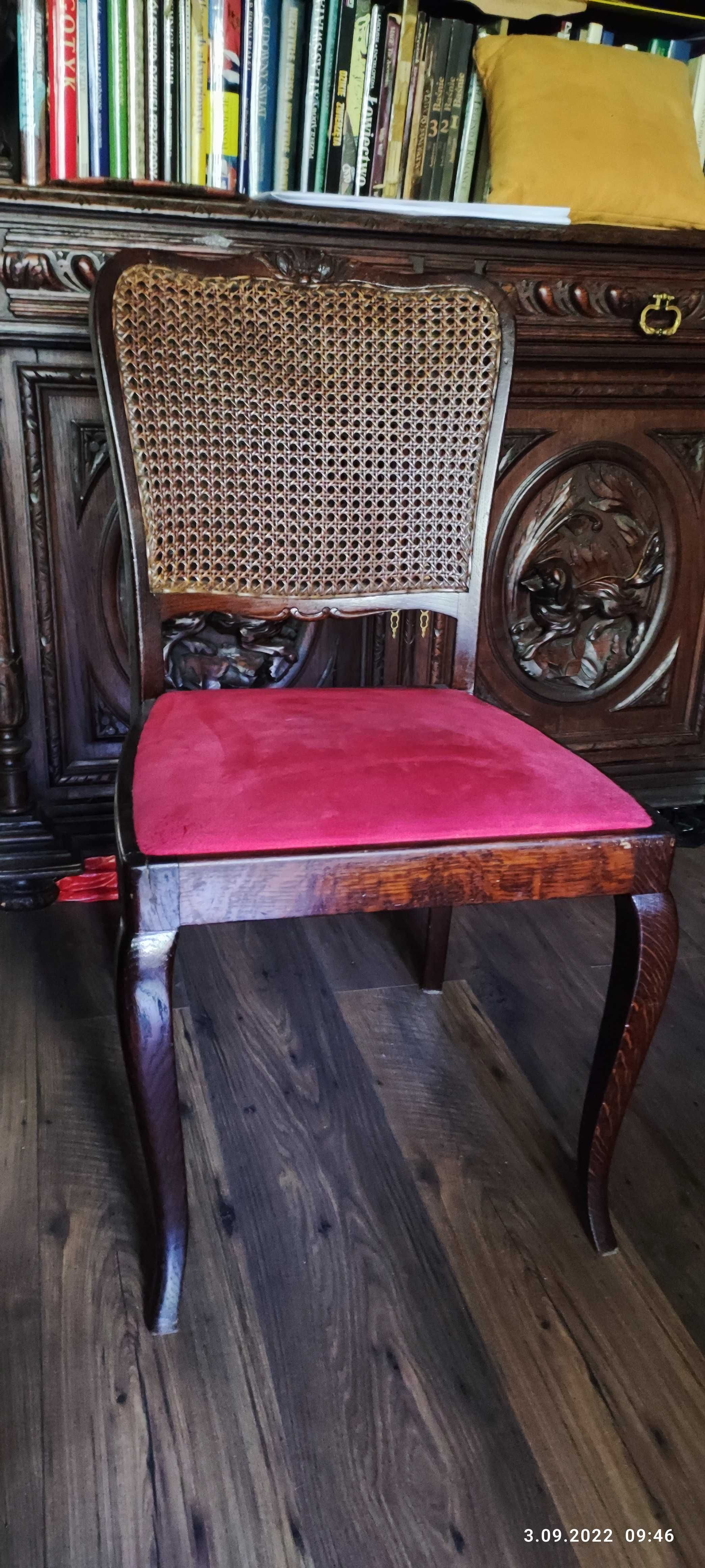 Przedwojenne krzeslo w stylu ludwika