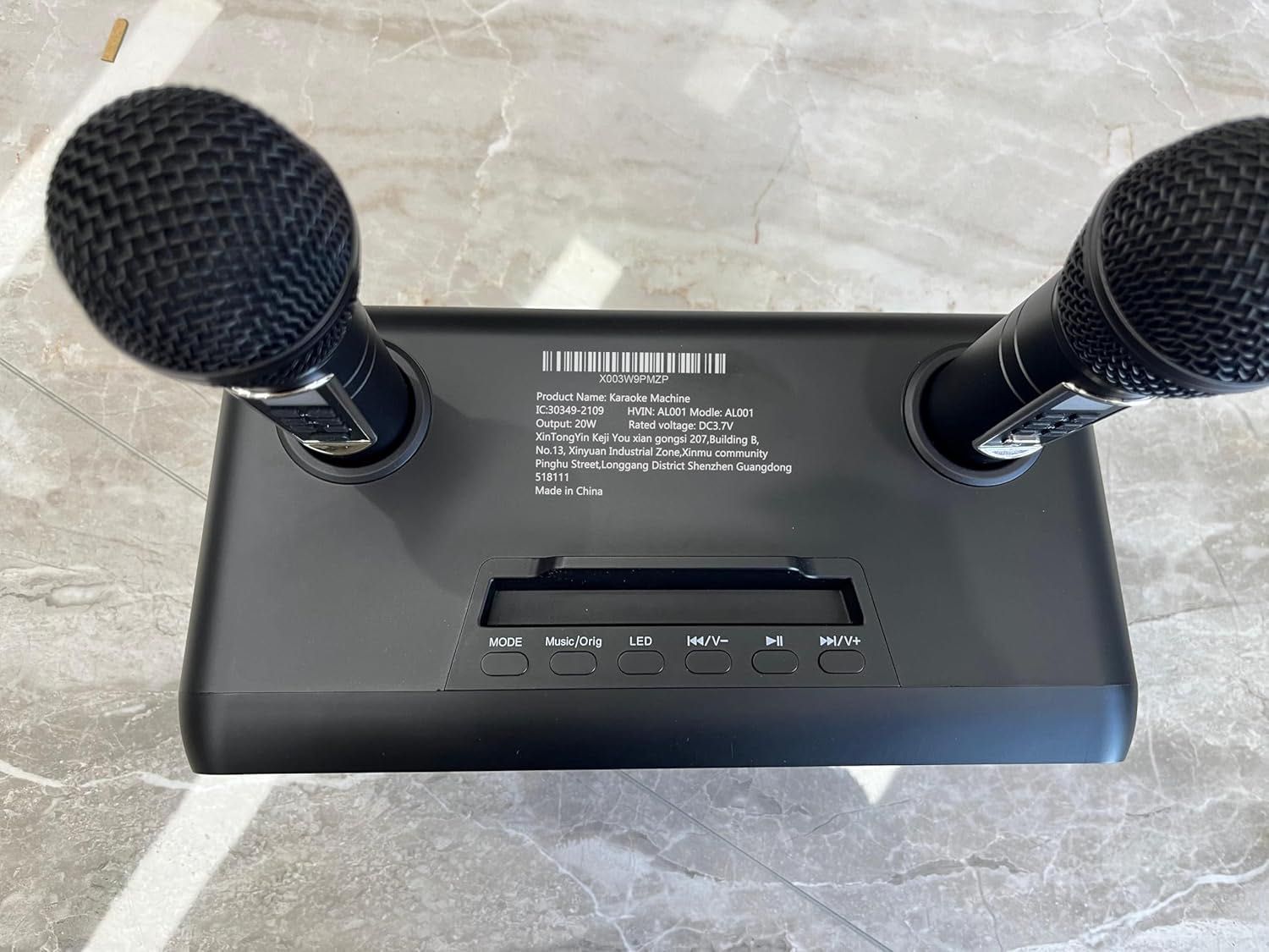 ALPOWL Karaoke z 2 mikrofonami – bezprzewodowy zestaw Bluetooth z LED