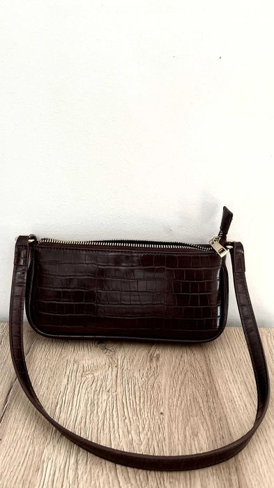 Bordowa torebka baguette