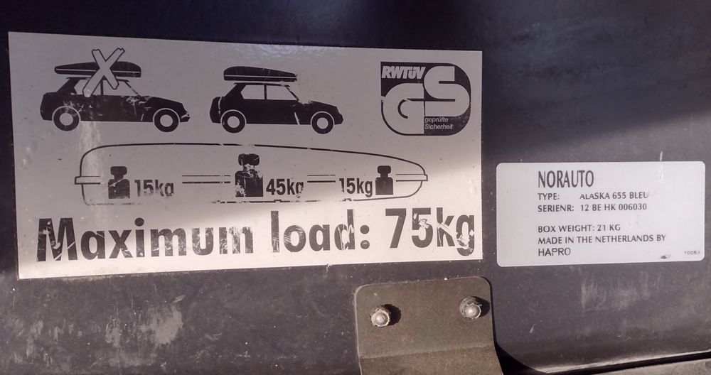 Mala de Tejadilho Norauto (Alaska 655 Hapro)