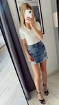 Jeansowa spódniczka 34 XS 36 S modna jeans hit dziury przetarcia modna
