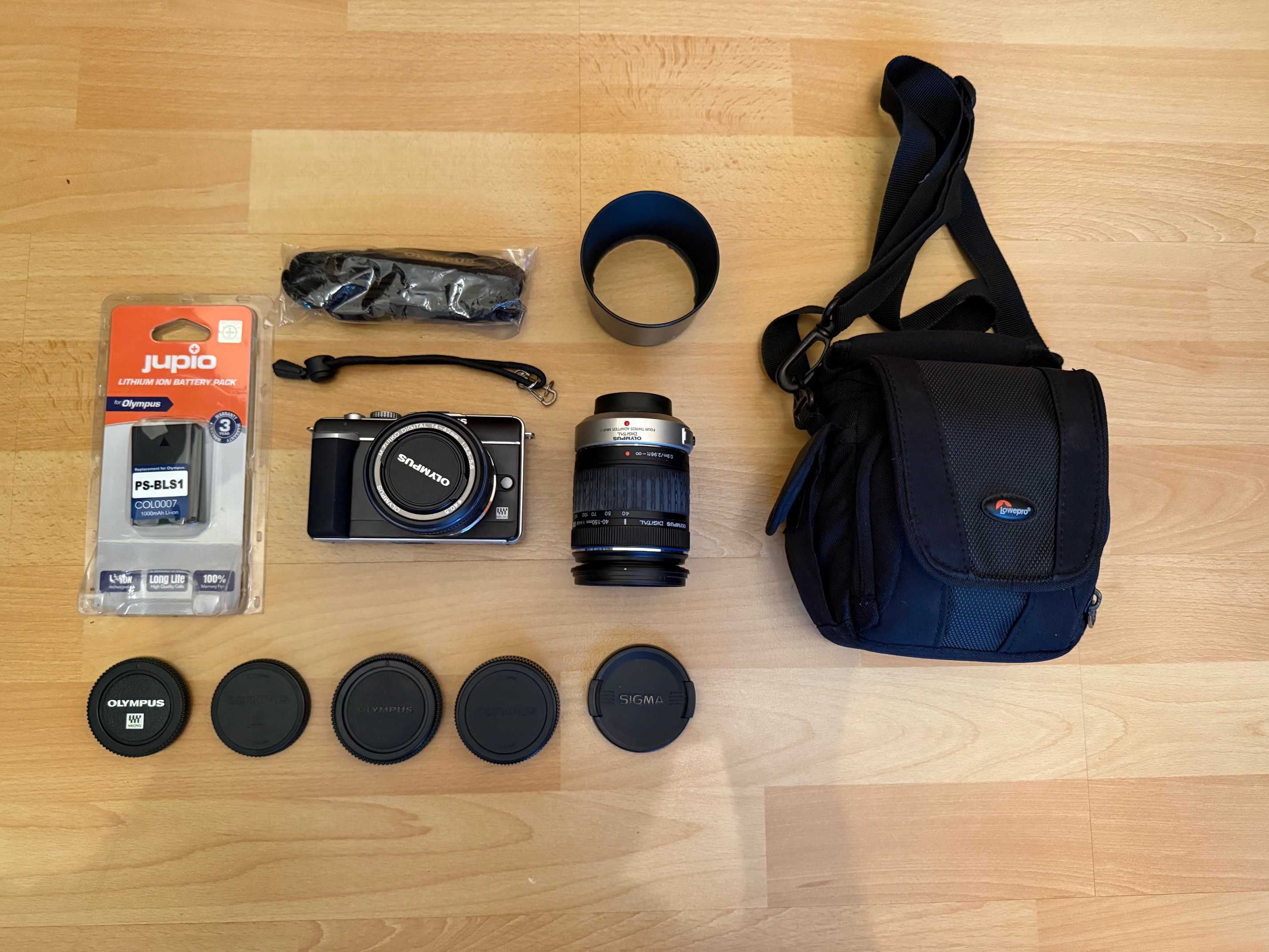 Aparat Olympus PEN E-PL1 + obiektywy + adapter Micro + dodatki !