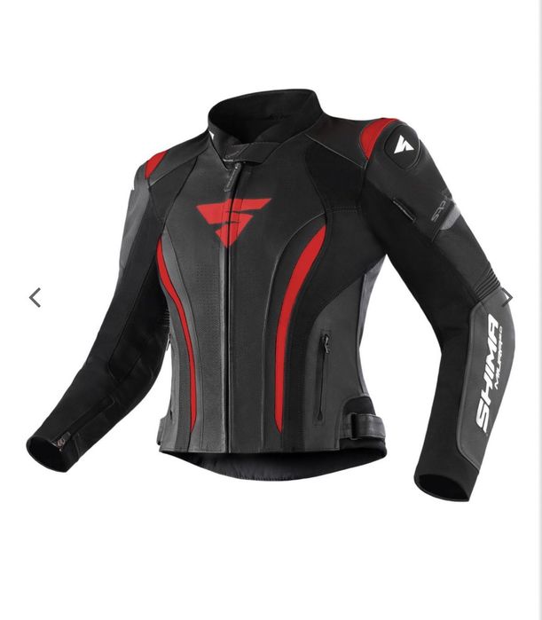 Kurtka skórzana damska SHIMA MIURA 2.0 BLACK/RED czarny czerwony biały