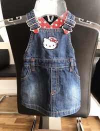 Sukieneczka jensowa H&M 62 cm, Hello Kitty