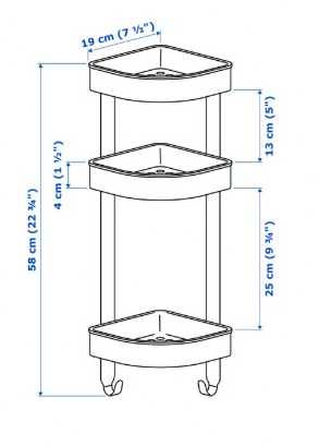 Estante de parede canto, aço inoxidável IKEA BROGRUND