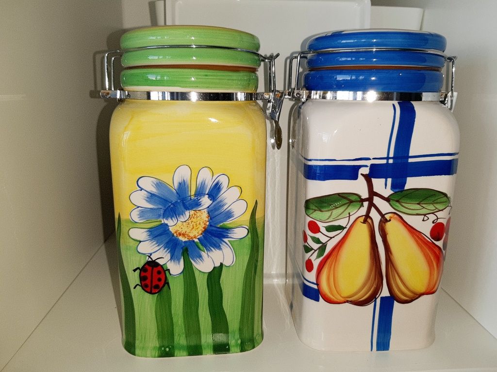 Ceramiczne pojemniki kuchenne do żywności folk boho hippie folk Nowe