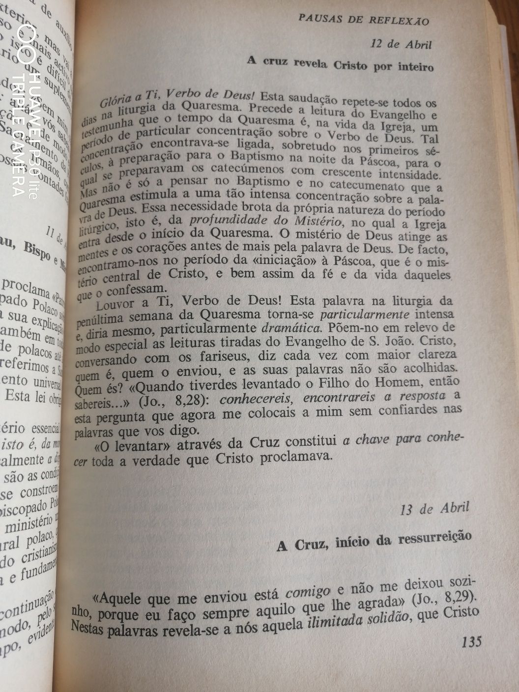 Livro João Paulo II "Pausas de reflexão"