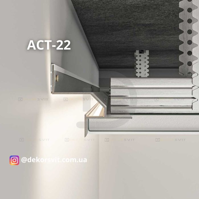 Тіньовий профіль з підсвіткою 22,5 мм.Профіль тіньового шва.Теневойшов