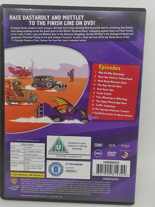 WYPRZEDAŻ 4x DVD retro bajki Hanna Barbera, wacky races Top Cat i inne
