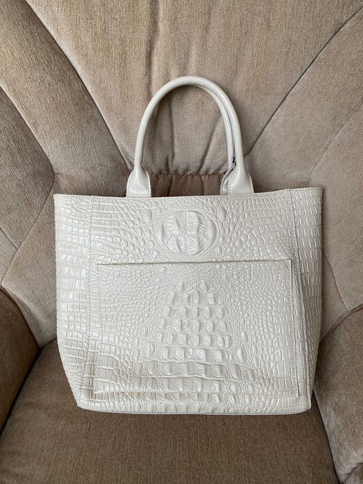 Сумка жіноча, шкіряна, бежева