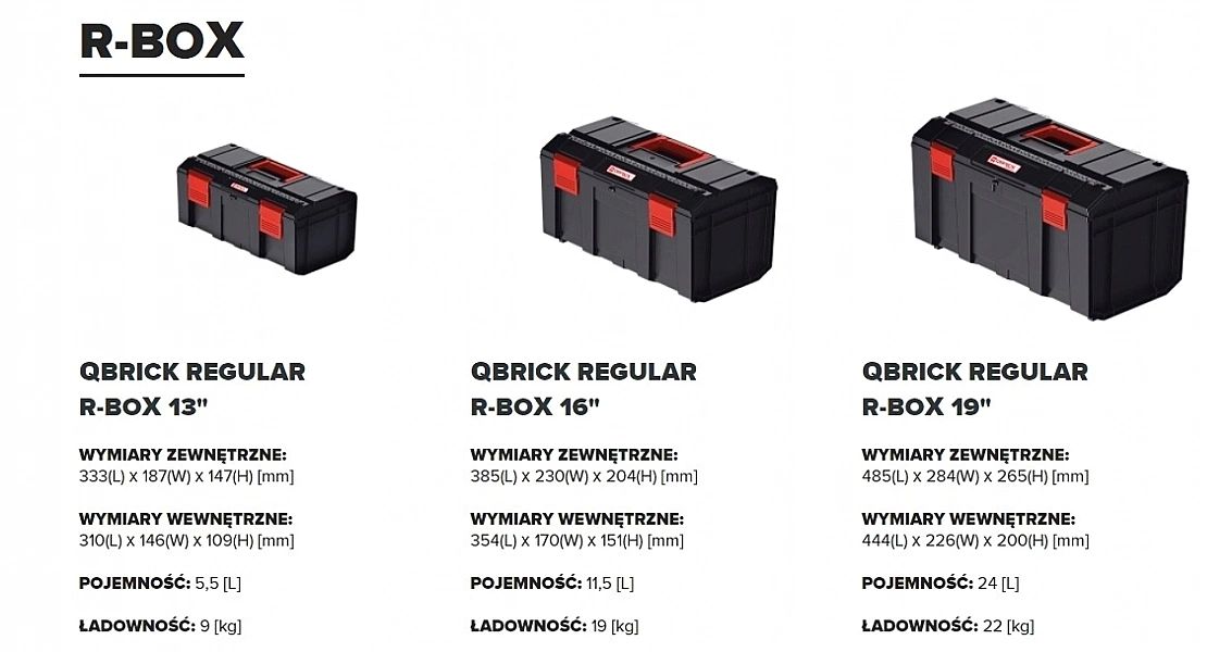Skrzynka Na Narzędzia Qbrick Regular R-Box 16'' #