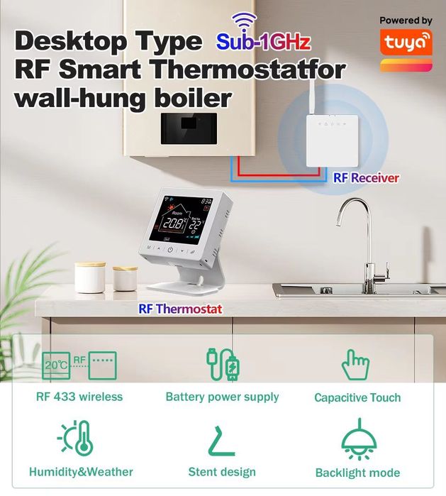 Програматор Tuya WI-FI бездротовий  газового і електричного котла терм