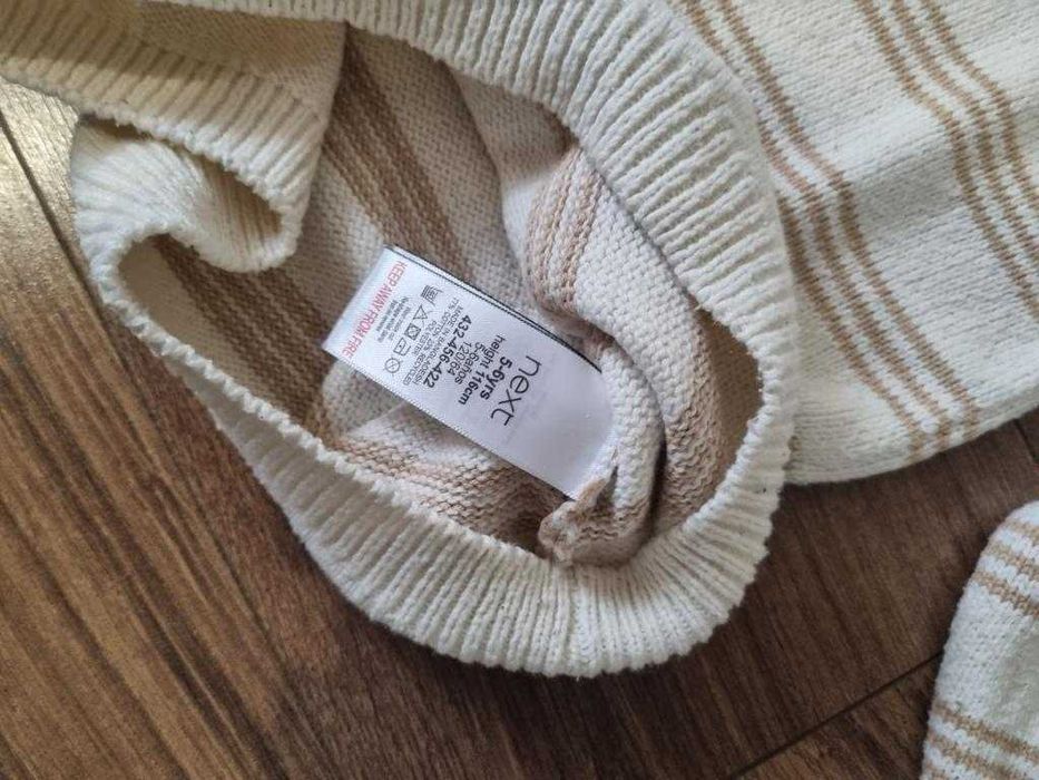 _ next _ śliczny beżowy sweterek  5-6 L / 116 cm
