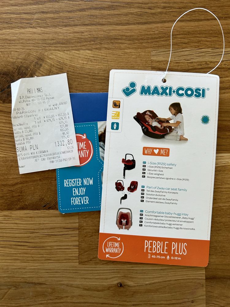 Maxi Cosi Baza 2wayfix i nosidlo pebble plus