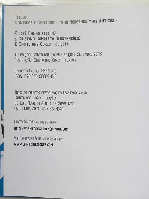 Livro Cantigas e Cantigos - Plano Nacional de Leitura 1ºano