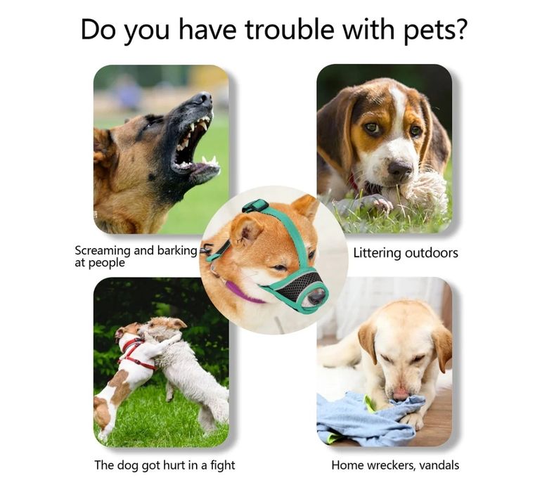 YAODHAOD, kaganiec dla średniego psa, super miękki kaganiec nylonowy z