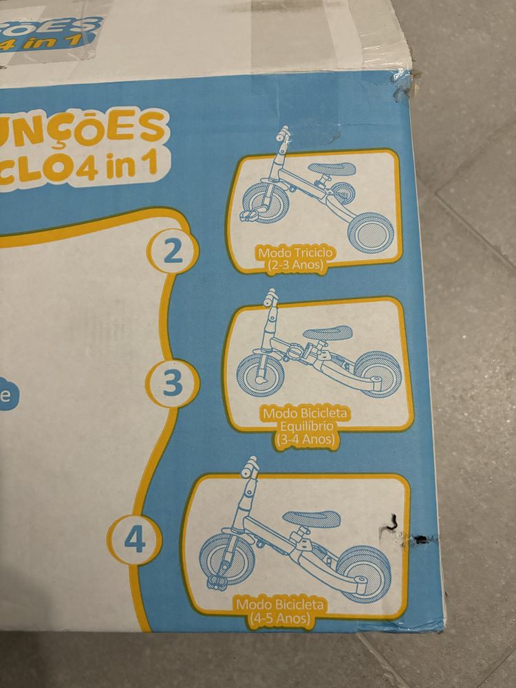 Bicicleta Evolutiva 4 em 1 - Sweet Pink Kinderland (18m até os 5anos)