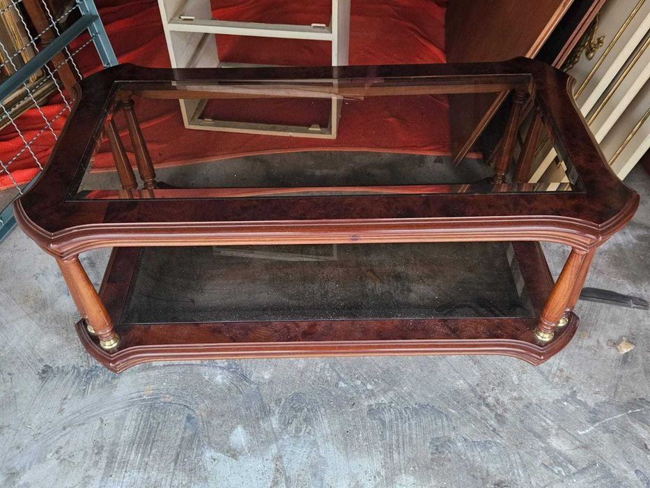 Mesa de centro madeira c/ vidro