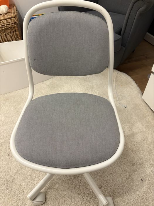 ORFJÄLL Dziecięce krzesło biurowe, biały/Vissle jasnoszary