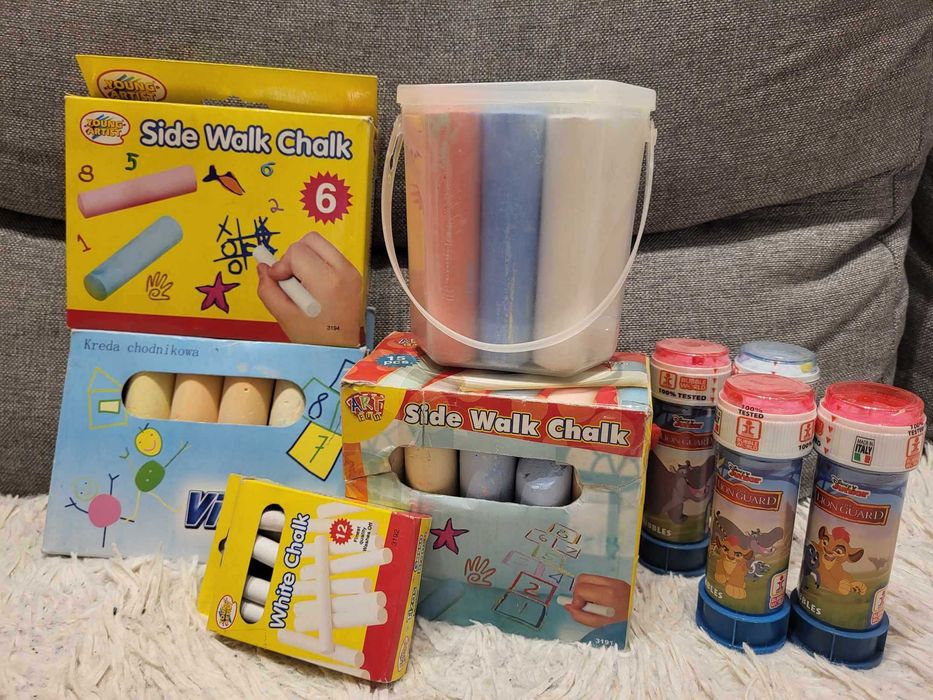 duży ZESTAW kreda do pisania + nowe bańki
