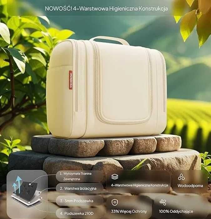 Pojemna, Podróżna Kosmetyczka Nowoczesny Design, do zawieszenia