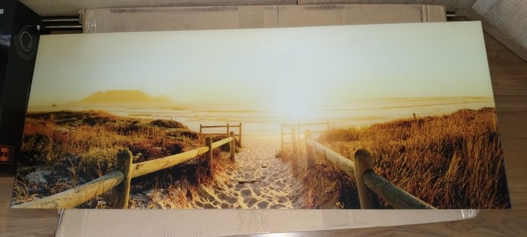 Szklany obraz zachód na plaży