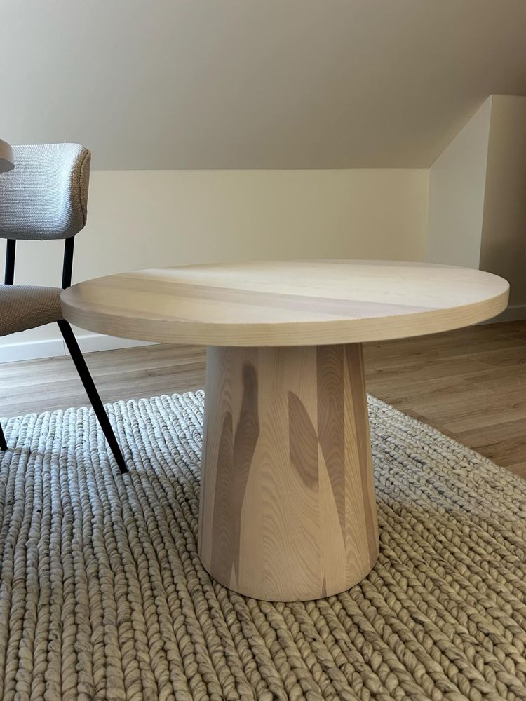Stół drewniany okrągły 120cm i mały stolik 70cm