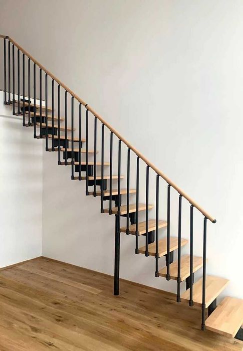 Komfortowe schody modułowe, proste DANZIG / BUK 80 cm