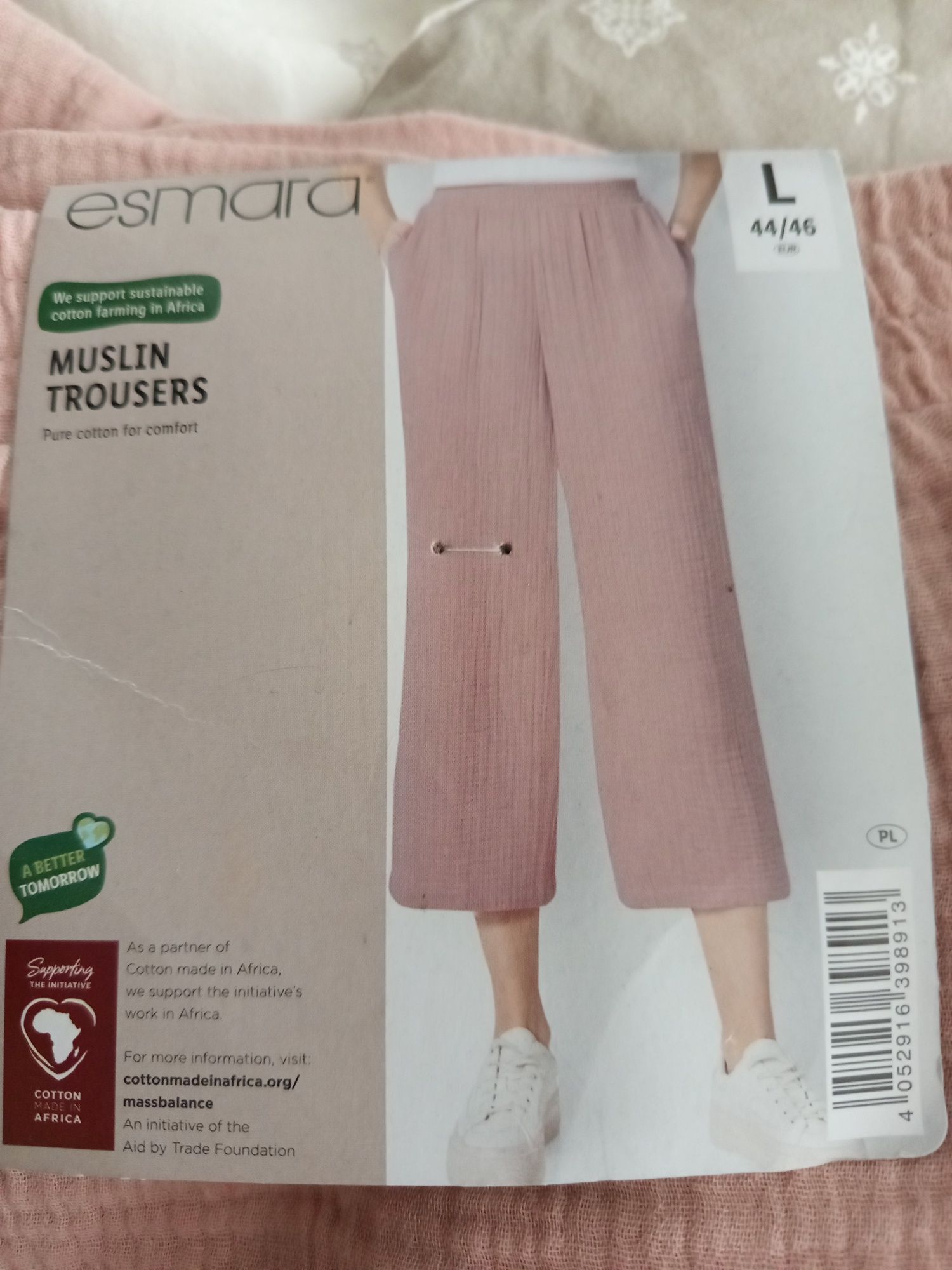 Spodnie esmara , muslinowe kolor różowy