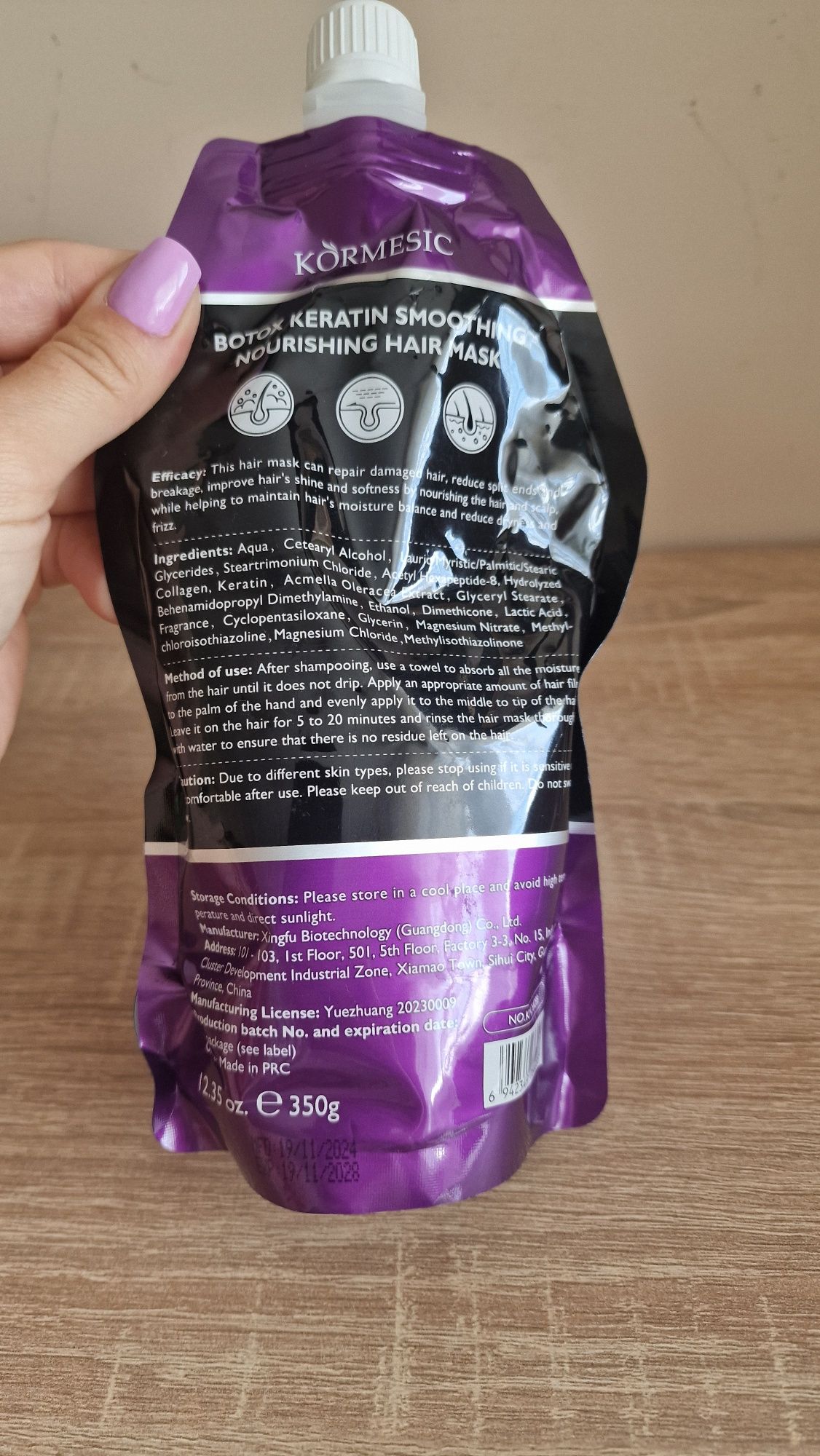 Maska do włosów botox Kormesic