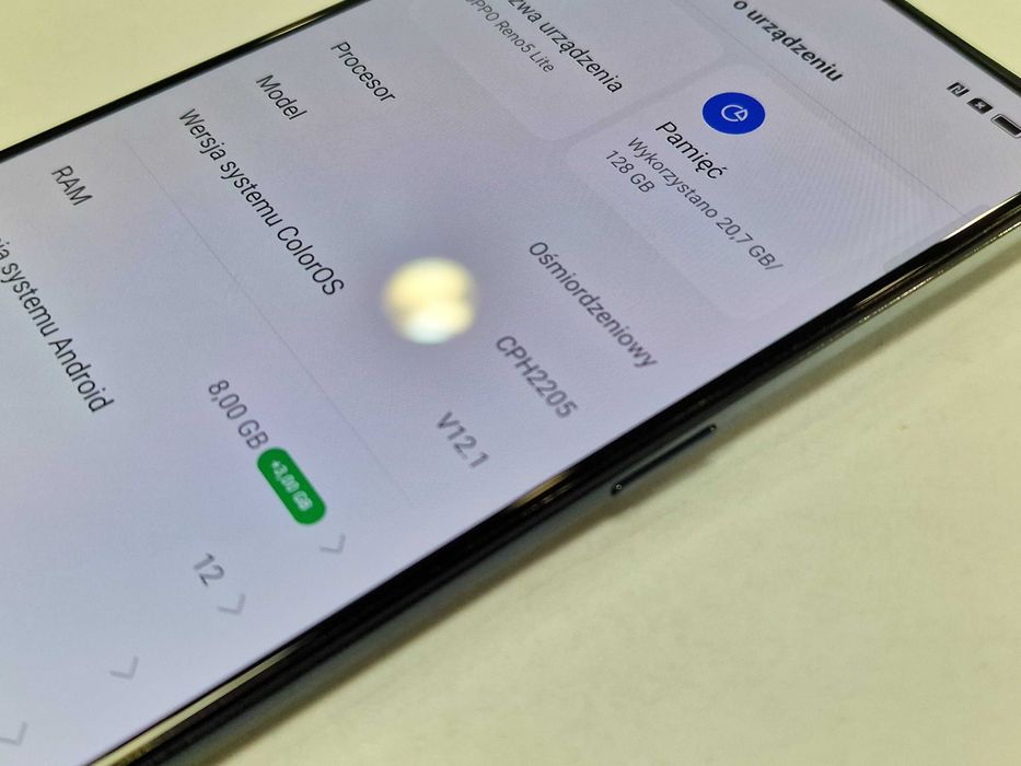 Oppo Reno5 Lite Dual SIM/ 8GB/ 128GB/ Fluid Black/ Grade B+/ Gwarancja