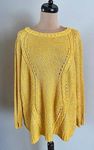 48 50 sweter bpc pleciony warkocze zolty +size xxxl bonprix