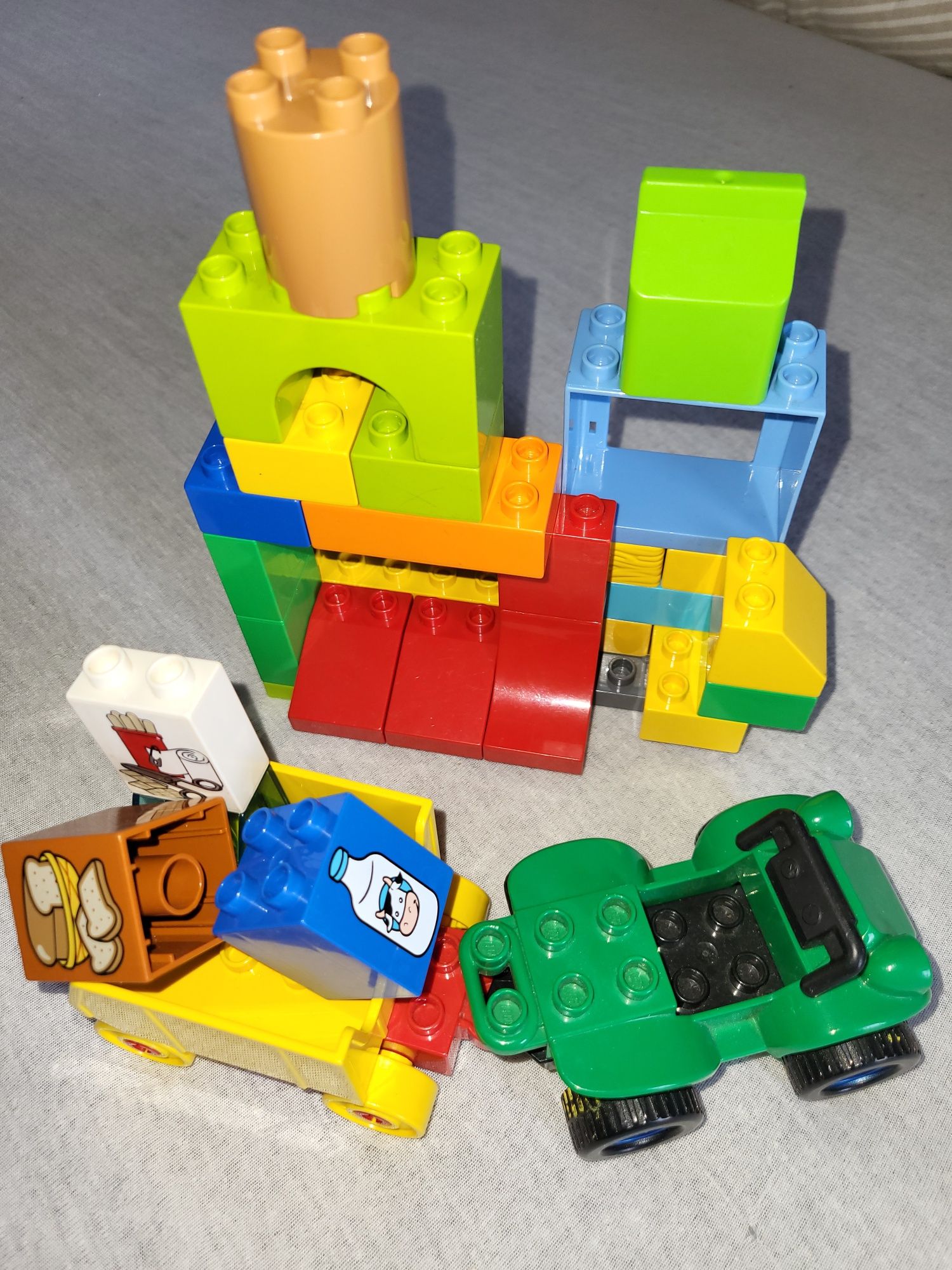 Klocki Lego duplo skuter wagonik budowlane unikaty