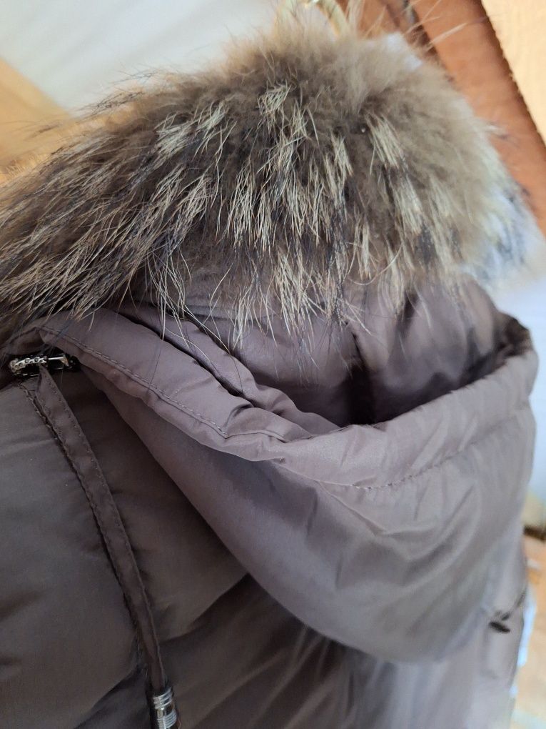 Пальто куртка пуховик з натуральним хутром, пухом