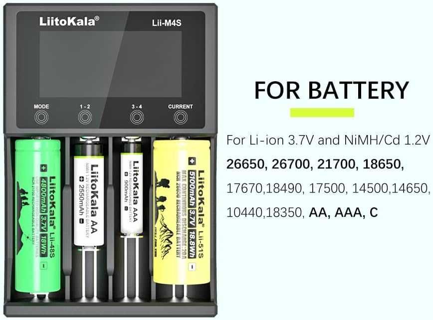 Зарядний пристрій LiitoKala Lii-M4S для 18650, 21700, AA,AAA