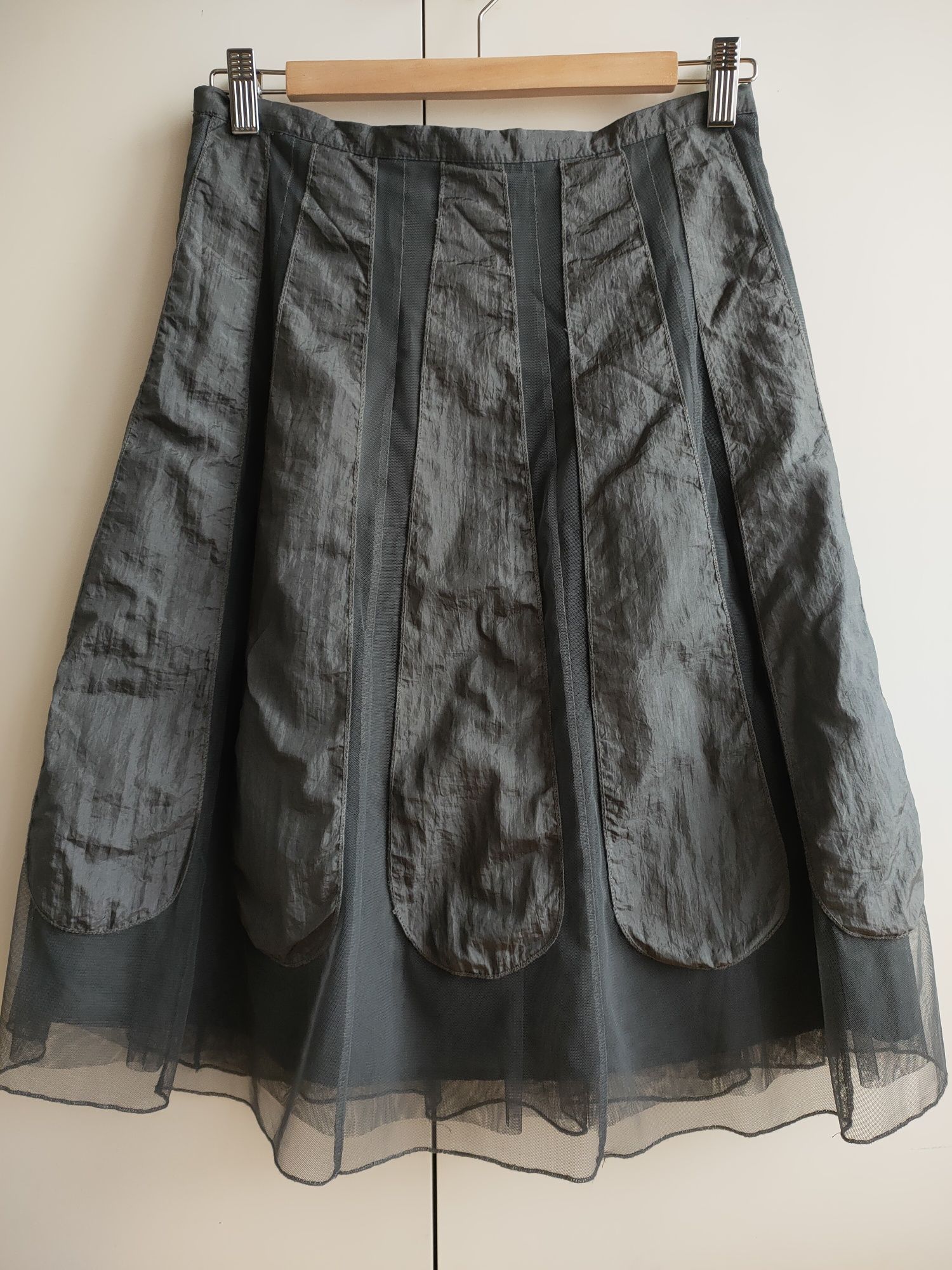 Tiulowa midi szara spódnica z cekinami damska Vero moda 34 XS