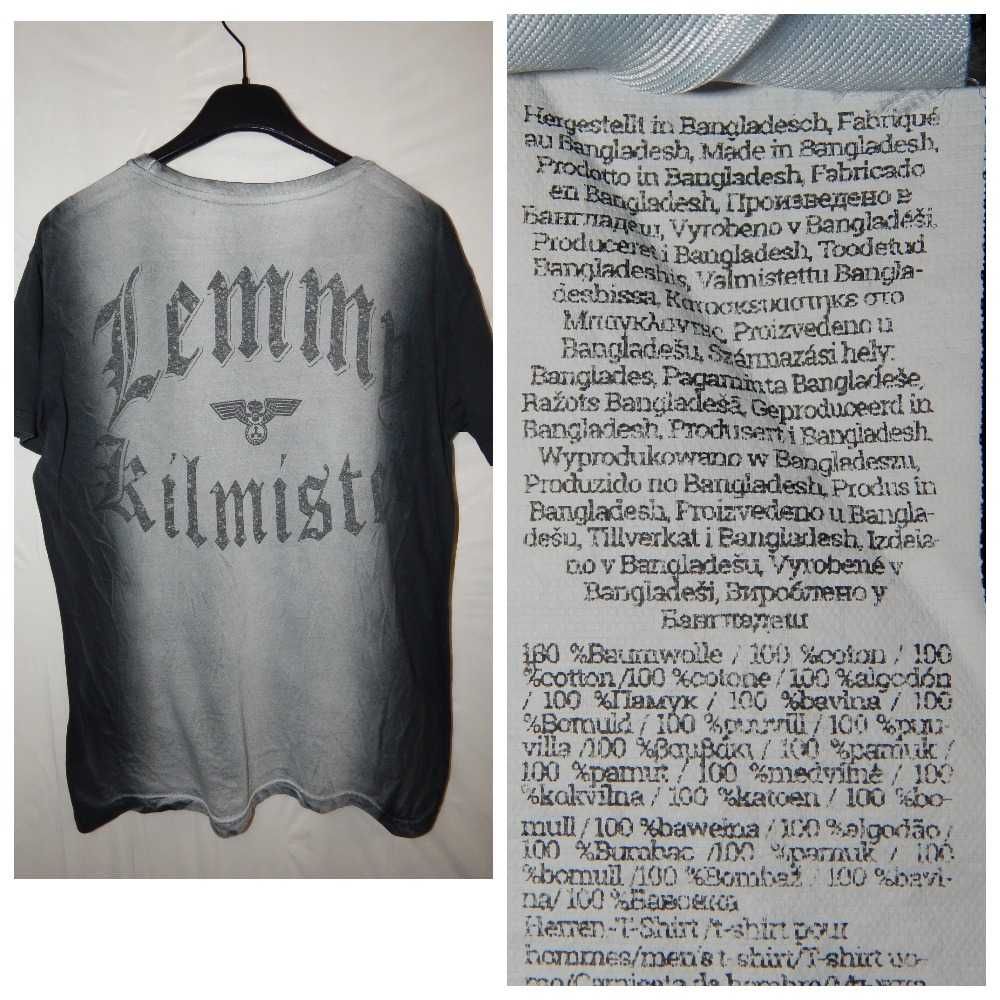 Мерчевая Футболка "Kilmister Side" чёрно-серая от Lemmy MOTOHEAD