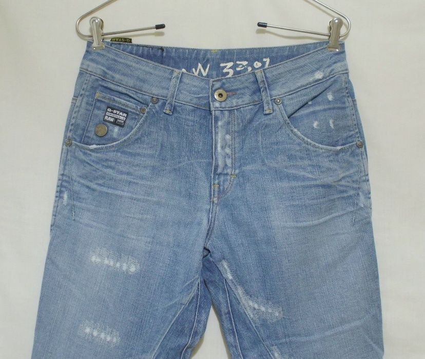Новые джинсы голубые штопаные W27 L32 *G-Star* Ark loose tapered