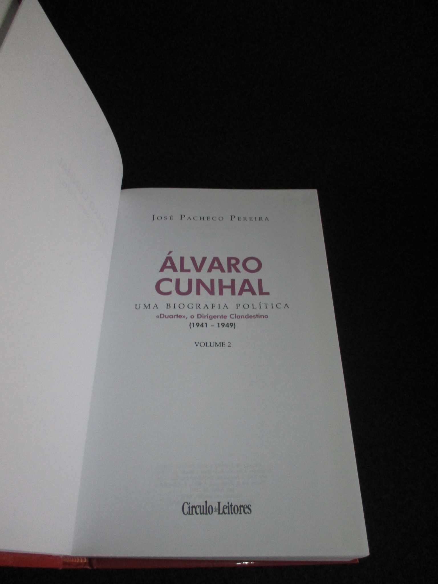 Livros Álvaro Cunhal Uma Biografia Política vol I e II Pacheco Pereira