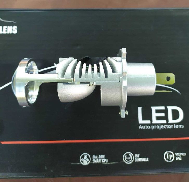 Светодиодные Led лампы мини линзы міні лінзи H4