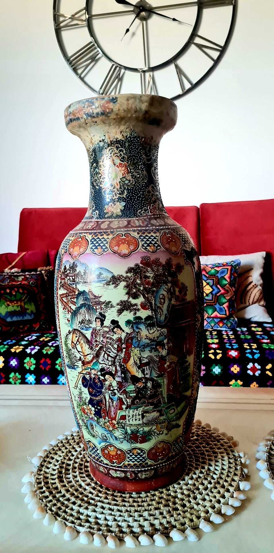 Chiński wielki wazon 60 cm sygnowany
