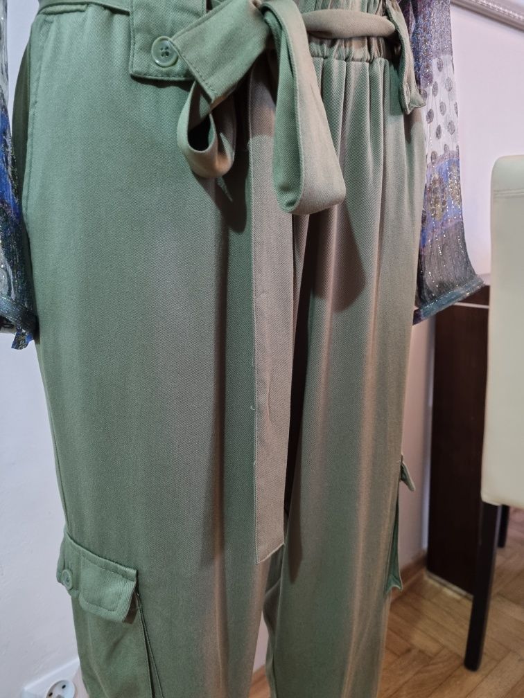 Nowe spodnie Moodo rozmiar L wojskowa zieleń bojówki