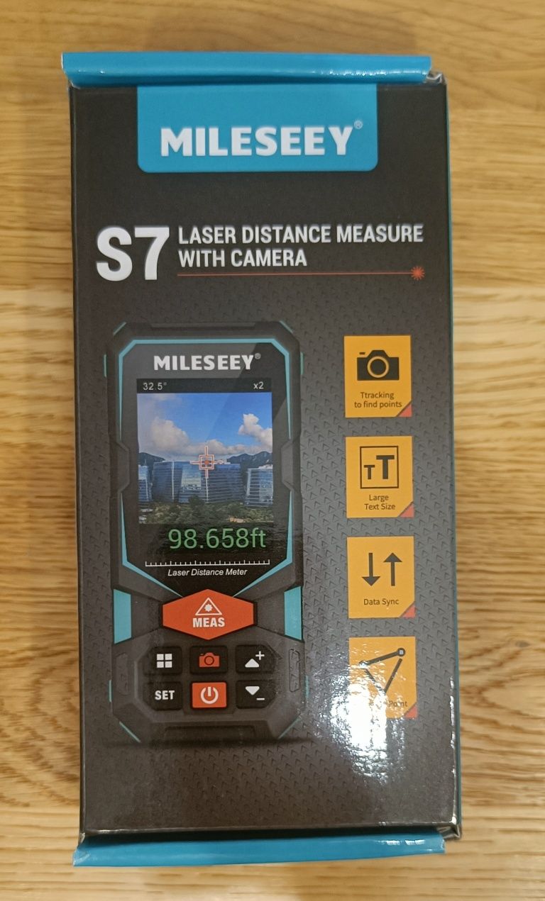 Zew. dalmierz laserowy Mileseey S7 z wizjerem aparatu P2P i Bluetooth