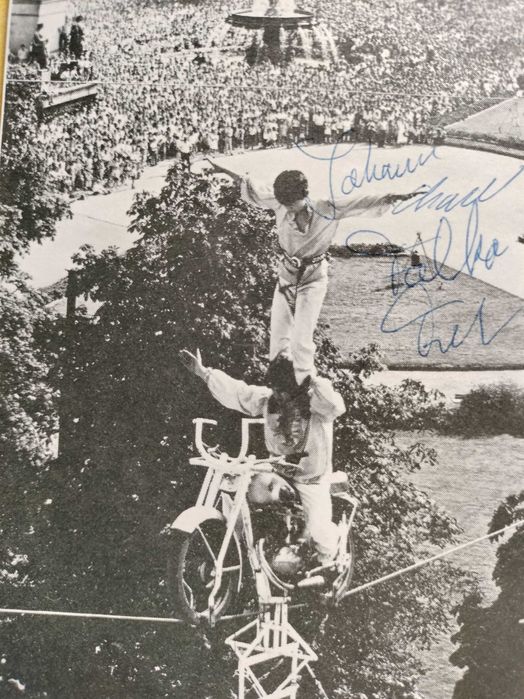 Rara Foto Autografada Famosa Familia Traber  Artistas no Arame