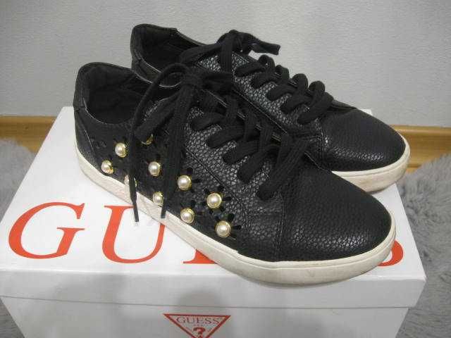Buty Damskie Sneakersy Guess  Oryginalne Czarne 37
