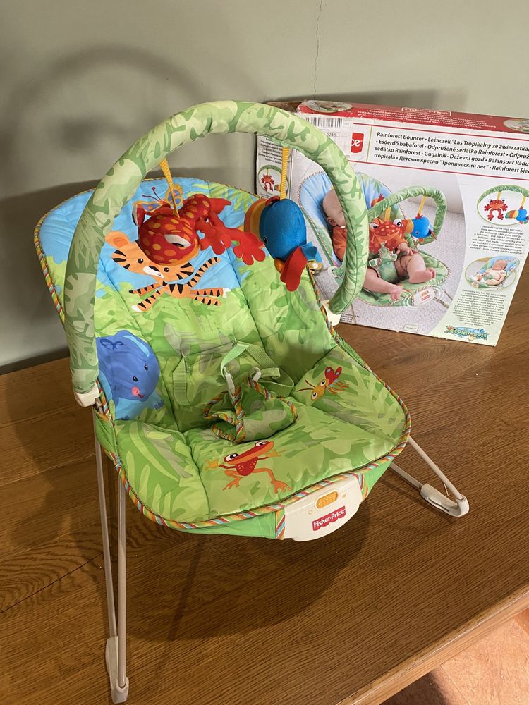 Масажне кріселко шизлонг качеля від 0-12 місяців fisher-price