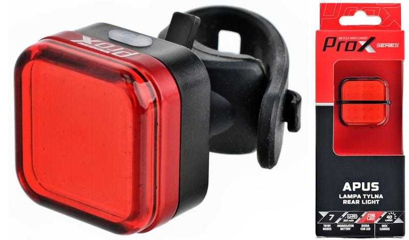 Lampa Światło Rowerowe TYŁ PROX APUS COB LED 40 Lm USB