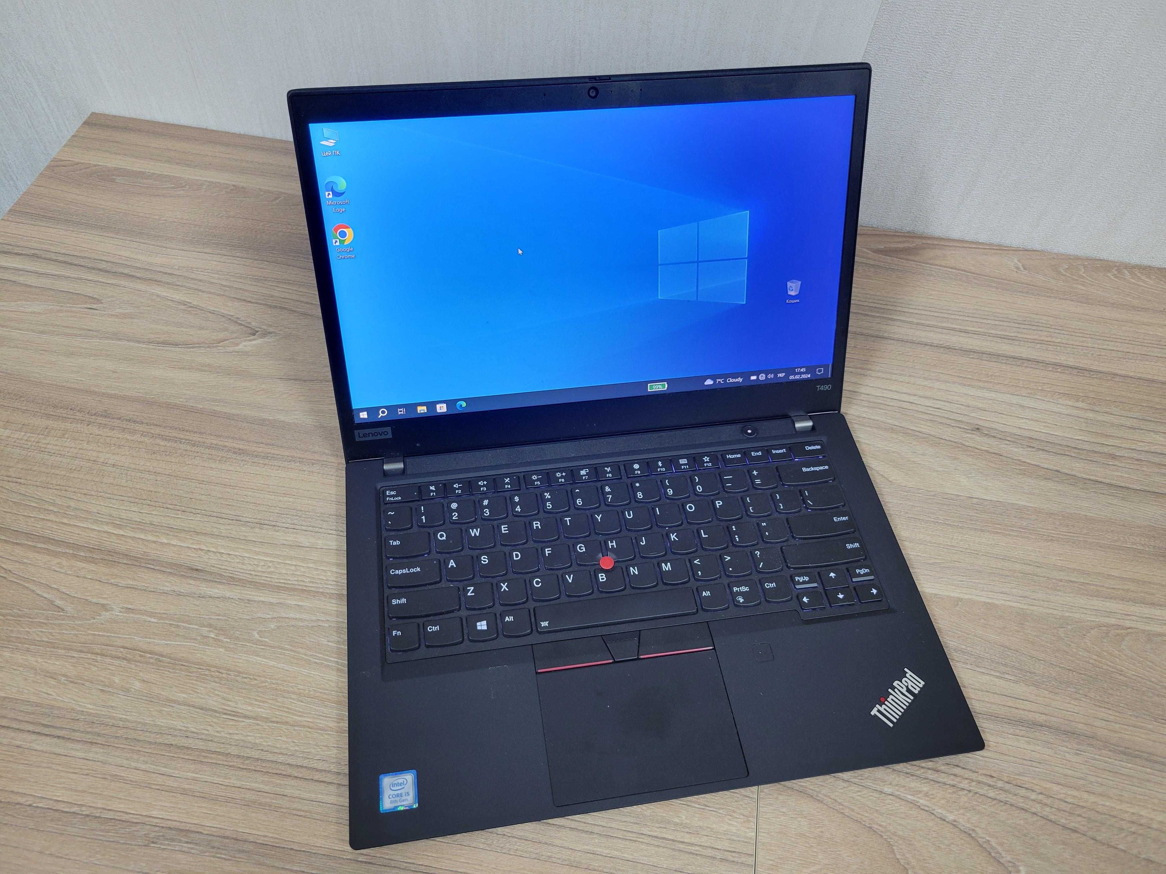 Класний стан Lenovo ThinkPad T490: Core i5, 16/512 ГБ, FullHD +сканер