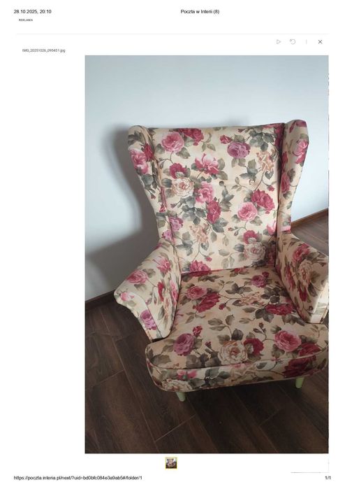 kolorowy fotel uszak