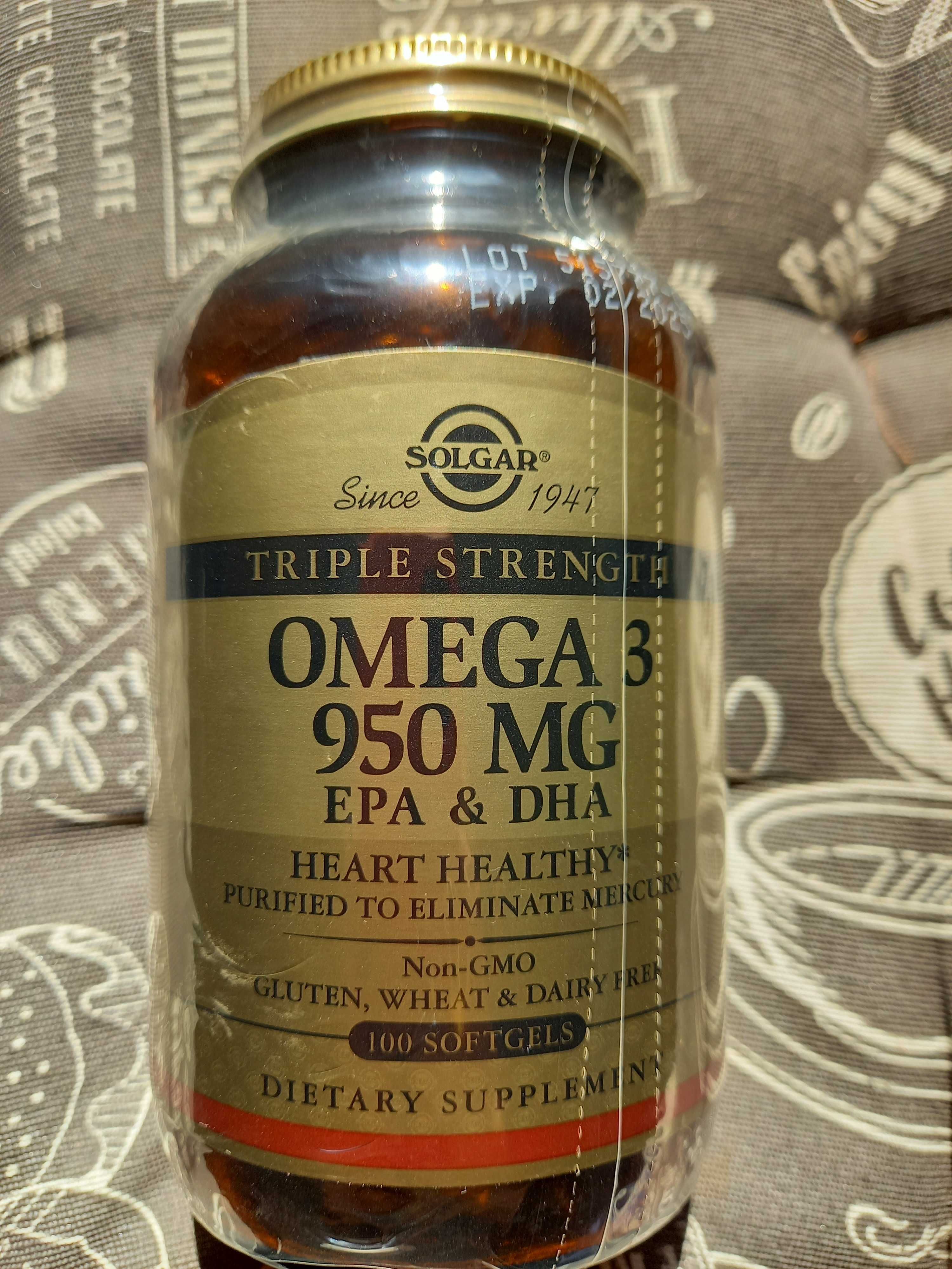 Solgar Omega-3 950 mg Солгар омега 3 концентрат 950 мг 50 100 шт